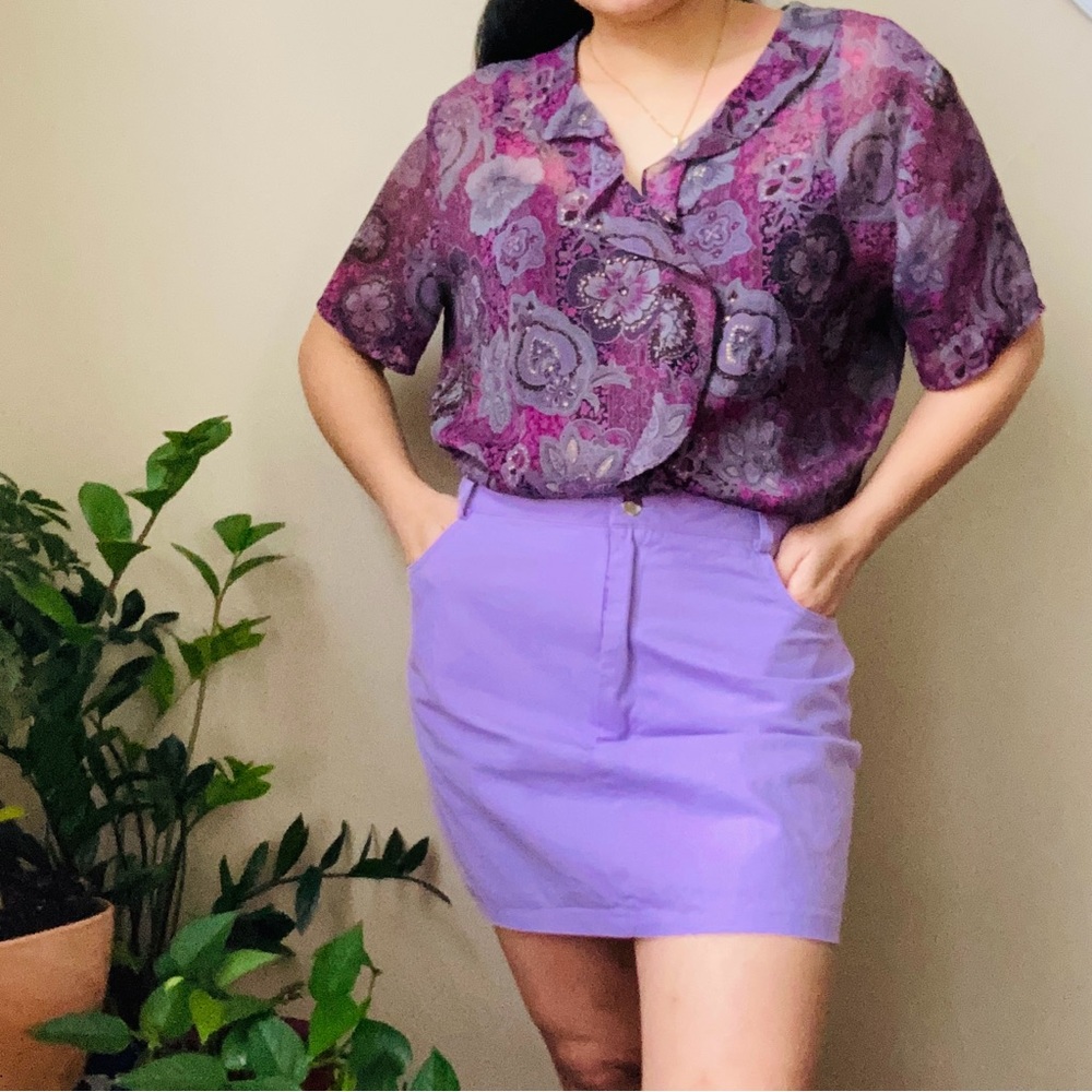 Vintage Button Down Paisley Blouse